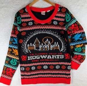 433-Harry Potter Hogwarts Christmas Sweater - Black, Red, Green‎